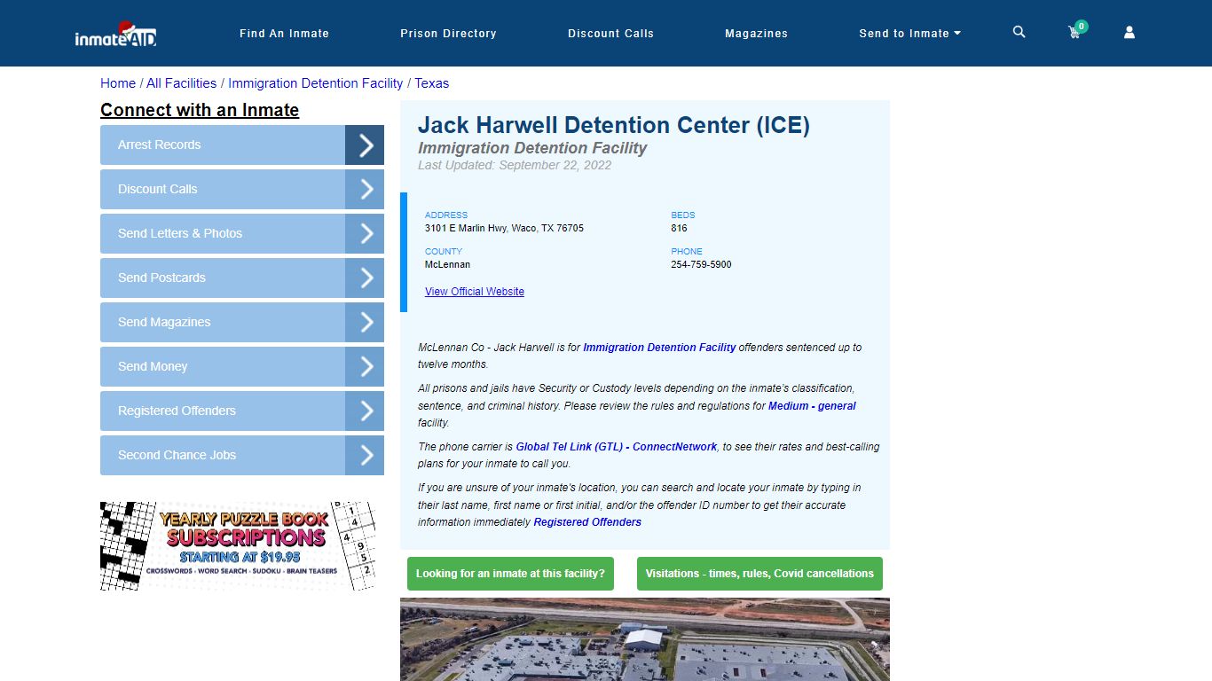 Jack Harwell Detention Center (ICE) - Inmate Search - Waco, TX